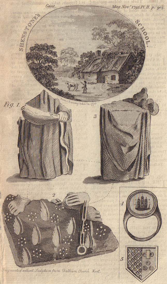 Shenstone House School, Halesowen, Shropshire. Seal Ring. Shield of Arms 1795